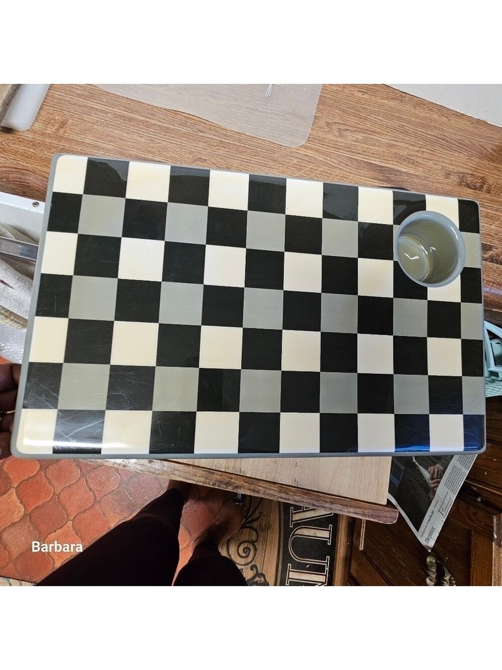 RoomItUp Acrylic Checkerboard Beanbag Bed Tray